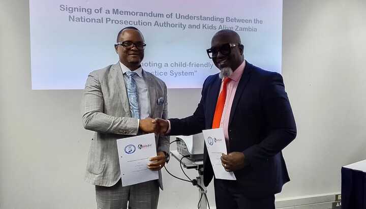New agreement between Zambia's National Prosecution Authority and Kids Alive to integrate legal action with therapy and care for child victims of abuse