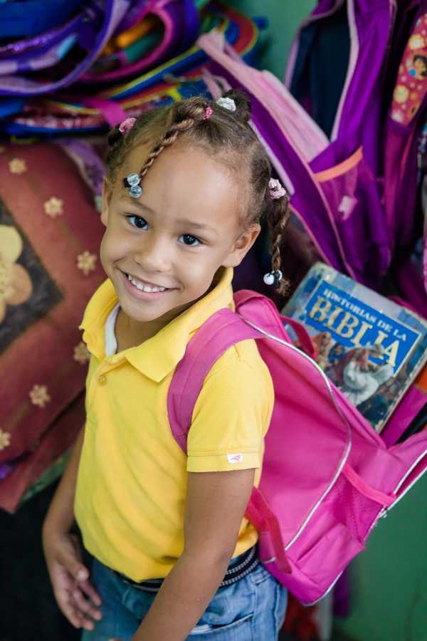 Backpack with School Supplies and a Bible
